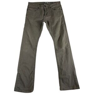 BKE Casuals Jake Pants Mens 33L Olive Green Stretch Regular Fit Straight Leg